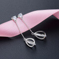 wholesale S925 silver zirconia stud earrings, Korean-style long drop-shaped tassel earrings, wholesale from the source factory-0-1