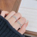 wholesale S925 sterling silver trendy honeycomb couple rings, minimalistins polished open ring for girlfriend-0-0