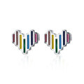 wholesale S925 Sterling Silver Nalan Small and Exquisite Rainbow-Colored Heart-shaped Mini Ear Studs G2459-0-4