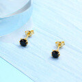 wholesale S925 Silver Hypoallergenic Earrings, Super Minimalist Cute Little Cat Black Zircon Stud Earrings for Drop Shipping-0-0
