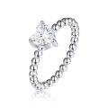 wholesale S925 Sterling Silver Cross-Border Europe and America Minimalist Stress-Relief Ballpoint Zircon Heart Ring for Women, High-End Luxury Silver Jewelry Ring-0-0