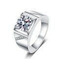wholesale 925 Sterling Silver Domineering Men's Ring Telepathy Style Micro-Inlaid 1 Carat 2 Carat Moissanite Ring Gift for Boyfriend-0-4