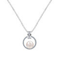 Sterling Silver European and American Cross-border Natural Freshwater Pearl Necklace for Women-0-3
