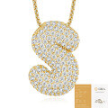 925 Silver Gold-Plated Letter Pendant Choker Necklace for Women-0-48