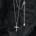 wholesale S925 Sterling Silver Fresh and Sweet Ins Style Niche Design Exquisite Minimalist Cross Necklace Y02111-0-0