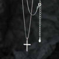 wholesale S925 Sterling Silver Fresh and Sweet Ins Style Niche Design Exquisite Minimalist Cross Necklace Y02111-S925 Silver Necklace 925 Silver