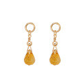 wholesale S925 silver-plated 14k gold Japanese retro-style drop-shaped citrine ear climbers for summer new arrivals-0-3