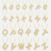 wholesale 925 Silver Plated with 18K Gold, Cross-Border Europe and America New Letter Pendant Necklace, Fashion-Forward Versatile Moissanite Chain-Letter J