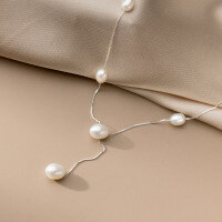 wholesale S925 Sterling Silver Tassel Pearl Necklace Fashion Light Luxury Ins Style Freshwater Rice Pearl Earrings Y01252-Earrings 925 Silver