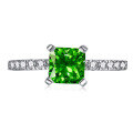 wholesale S925 Sterling Silver Emerald High-Carbon Diamond Ring, Luxe Vintage Elegance with a High-End Feel, Cross-Border Women's Ring-0-6