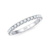 S925 Sterling Silver D Color Moissanite Ring, Sparkling Starry Design-Starry Night  5.5 US