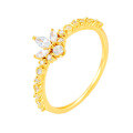wholesale S925 silver plated with 14K gold, Japanese retro style niche luxury zircon ring-0-4