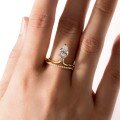 wholesale Gold-plated S925 Silver Waterdrop Moissanite Stackable Ring Set, Full Pavé Design, Fashionable Women's Style, Light Luxury, Bestseller-0-3