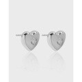 wholesale S925 Sterling Silver Sweet and Cool Style Ins Niche Minimalist Design Versatile Heart-shaped Stud Earrings for Women-0-0