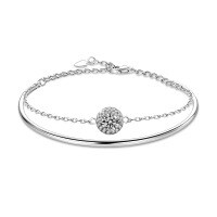 Sterling Silver Moissanite Stackable Bracelet Bangle, Minimalist Openable Cuff-Stacked bracelets (white gold)  50-point moissanite