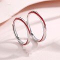 wholesale 925 Sterling Silver Red Thread Engagement Couple Rings for Men and Women, Adjustable Enamel Möbius Band Ring with Engraving Option-0-0