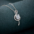 925 Sterling Silver 1ct Moissanite Sweet Elegant Musical Note Pendant Necklace, Ready to Ship-0-0