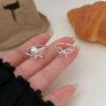 wholesale 925 Sterling Silver Swarovski Pearl Bow Ring Women Korean Summer New Ins Trendy Minimalist Cool Ring-0-1