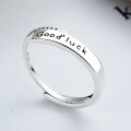 wholesale S925 Sterling Silver Korean-style Good Luck Irregular Geometric Minimalist Versatile Open Adjustable Ring for Women-0-1
