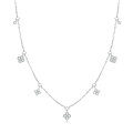 Sterling Silver Four-Leaf Clover Moissanite Necklace, Light Luxury Style-0-3