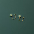wholesale S925 Silver U-shaped Threaded Hetian Jade Ear Hooks, Korean-style Petite and Elegant Summer Ear Accessories M00232-0-2