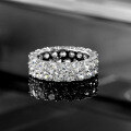 wholesale Metal material first: High carbon round white 35mm 02ct double row full diamond ring with sizes 5-9 available-0-2