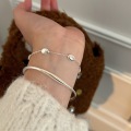 wholesale S925 Sterling Silver Minimalist Korean Style Silver Bead Bracelet for Women, Small Luxury INS Fashion Accessory, New Design-0-2