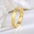 wholesale 925 Sterling Silver Retro Ing Style Hammered Texture Women's Gold Ring-0-4