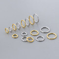 wholesale S925 Sterling Silver Minimalist Geometric Seamless Circular Nose Hoop Ear Clasp Indie Style Niche Design Plain Hoop Ear Clasp M06537-0-0
