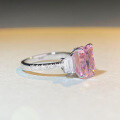 wholesale S925 Sterling Silver Icy Cut Ring with High Carbon Radiant Cut Pink Diamond for Cross-Border E-Commerce Live Streaming Hits-0-1