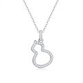 Sterling Silver 2025 Moissanite Gourd Pendant Necklace-0-3