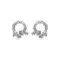 wholesale S925 Sterling Silver Korean Version Ins Alternative Design Minimalist Versatile Irregular Textured Rattan Branch Earrings for Women-0-5