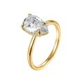 wholesale S925 Silver 7*11mm Pear-Shaped Moissanite Ring, Trendy Single Stone Ring for Fashionable Individuals, Popular Cross-Border Style in Europe and America-0-4