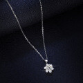 925 Silver 1ct Moissanite Snowflake Pendant Necklace for Women-0-0