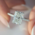 wholesale 925 Silver ZHUO ZHI FAN Jewelry New 3 Carat Radiant Cut Small Diamond Ring, Hot Selling in Europe and America Cross-Border-0-1