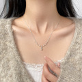 wholesale S925 Silver Nalan Minimalist Design Delicate Sweet and Fresh Plain Drop Wave Necklace Y01835-0-1