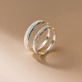 wholesale S925 Sterling Silver Korean-style Ins Wind Starry Sky Couple Ring, Matte Unisex Adjustable Matching Ring R01938-0-2