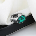 wholesale S925 Sterling Silver Wide Oval Colorful Epoxy Resin English Letter Ring, Stylish and Trendy Hip-Hop Style-0-2