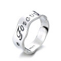 wholesale S925 Sterling Silver Korean Style English Letter Zircon Ring Ins Elegant Lady Fashion BFF Gift-0-4