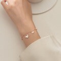 wholesale 925 Silver Elegant Shell Butterfly Bracelet for Women, Korean Style Simple and Fresh Diamond-Inlaid Jewelry S4431-0-3