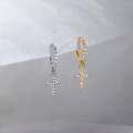wholesale S925 Sterling Silver Fresh and Sweet Stylish Exquisite Diamond-Studded Cross Ear Clips M05618-0-3
