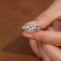 wholesale S925 Sterling Silver Cross-Border Amazon Wholesale 05 Carat Moissanite Ring Light Luxury High-End Silver Jewelry-0-1