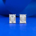 wholesale S925 Sterling Silver New High-Carbon Diamond Earrings Cut Simulated Square Zirconia Stud Earrings Simple Women's Live Broadcast Best-Seller-0-5