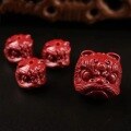 wholesale Metal material natural high-content cinnabar new product lion dance small lion zodiac year pendant ornament back cloud bracelet accessory-0-0