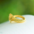 wholesale Gold-plated 925 Sterling Silver Adjustable Open Dragon Zodiac Ring with Hetian Jade, New Chinese Style-0-1