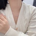 wholesale S925 Sterling Silver Butterfly Freshwater Pearl Necklace for Women, Luxurious and Versatile High-End Tassel Collarbone Chain Wholesale-0-3