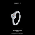 Silver 1-Carat Flower Four-Prong Fashion Moissanite Open Ring Gift-0-4