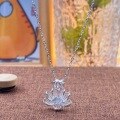 wholesale Fine Silver 999 Maker's Plain Lotus Pendant Necklace, Elegant, Fashionable, Luxurious, Versatile, Minimalist, Casual Collarbone Jewelry-0-0