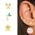 wholesale S925 Sterling Silver Animal Spiral Cartilage Single Stud Earring, a trendy and creative bestseller-0-1