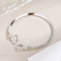 wholesale S925 Sterling Silver Snake Chain Fashion Popular Versatile Double Ring Bracelet for Women, Niche Design Gift for Girlfriend Wholesale-0-0